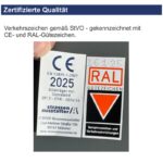 Verkehrszeichen 434-52 Tabellenwegweiser, aufgelöste Form | mit CE- und RAL-Gütezeichen 2025