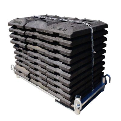 Stapelpalette für Fußplatten Typ 2 | befüllt
