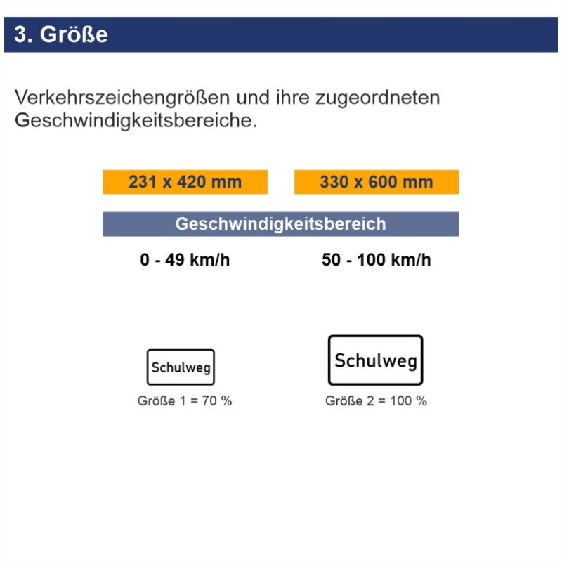 Verkehrszeichen 1012-55 Schulweg | Größen