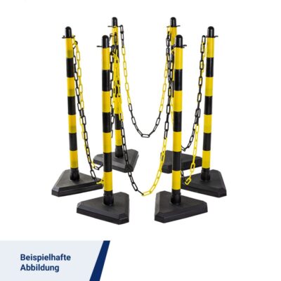 Kettenpfosten-Set aus Kunststoff mit dreieckigem Fuß