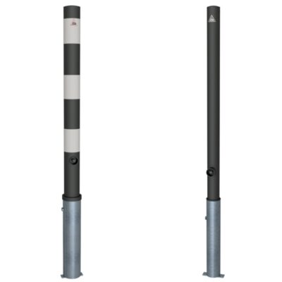 Absperrpfosten Grey-Line mit oder ohne Reflexstreifen