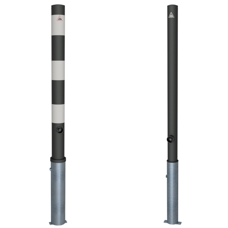 Absperrpfosten Grey-Line mit oder ohne Reflexstreifen
