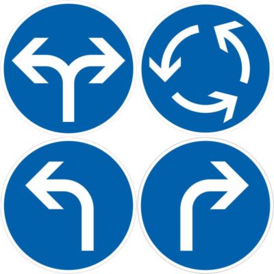 PREMARK® runde Verkehrszeichen für Fahrtrichtungen