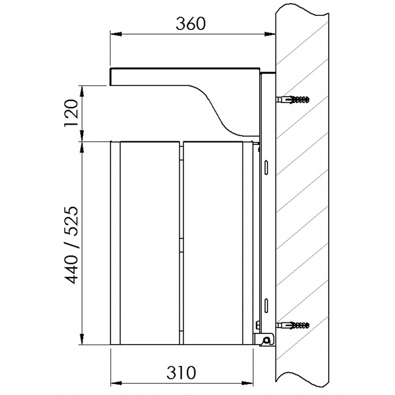Skizze Wandbefestigung