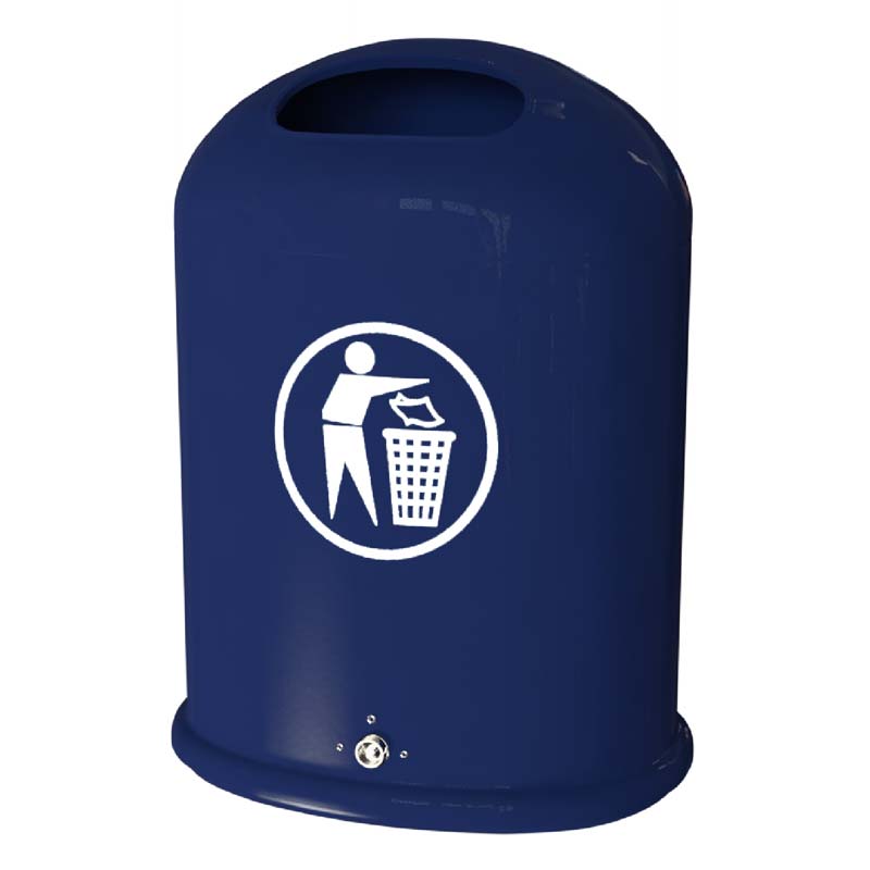 In RAL 5013 Kobaltblau mit Aufkleber “Saubermännchen”