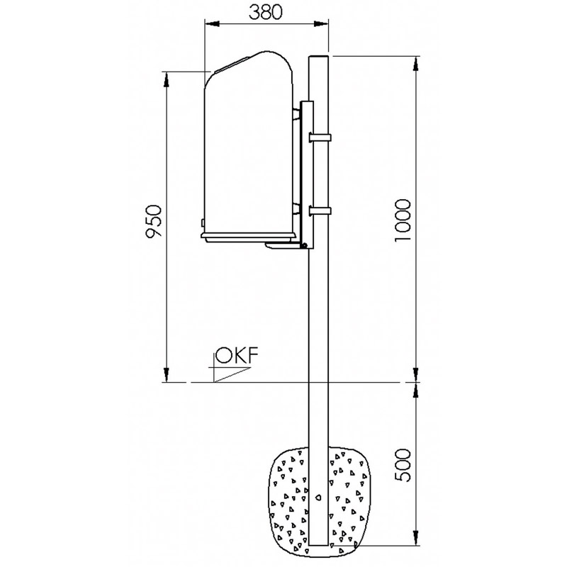 Skizze zur Pfostenbefestigung