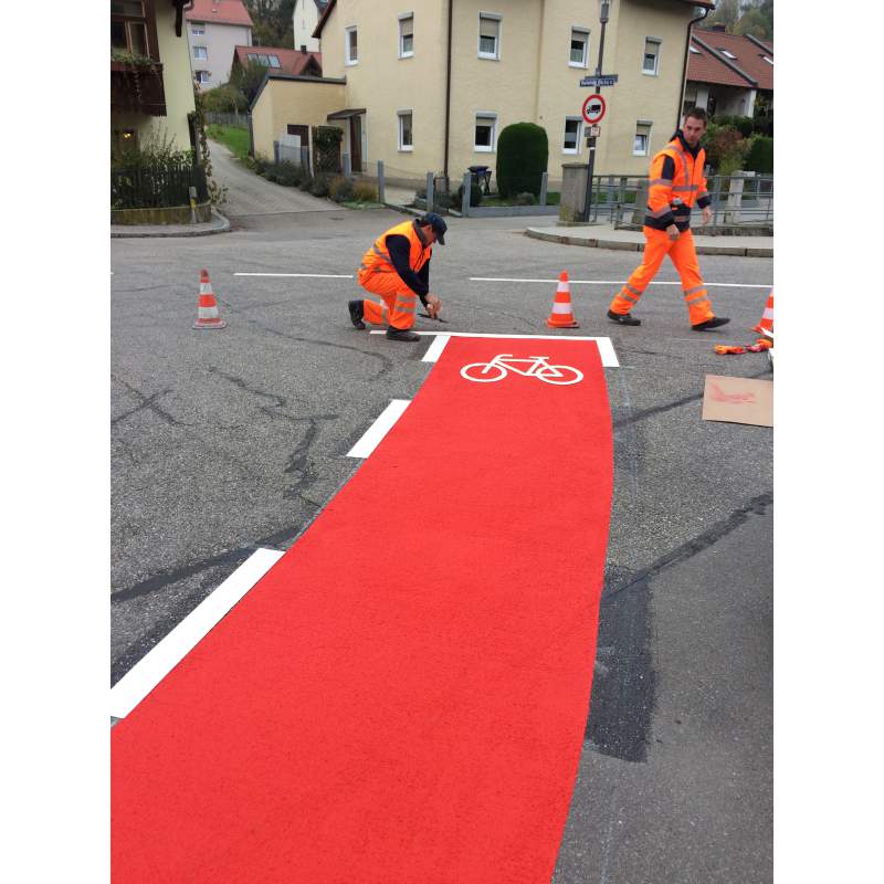 Plastiroute® RollPlast® | In Verkehrsrot für Fahrradwege