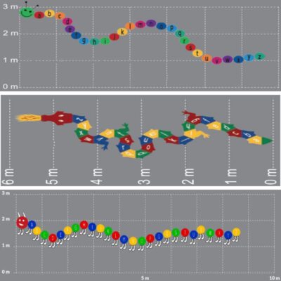 DecoMark® Buchstabenreihen A-Z als Raupe oder Drache