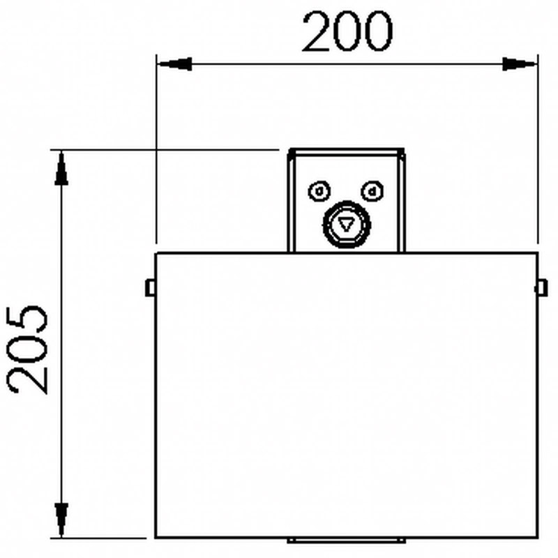 Halbrund-Ascher aus Edelstahl Typ 7067-ES | Skizze Frontansicht