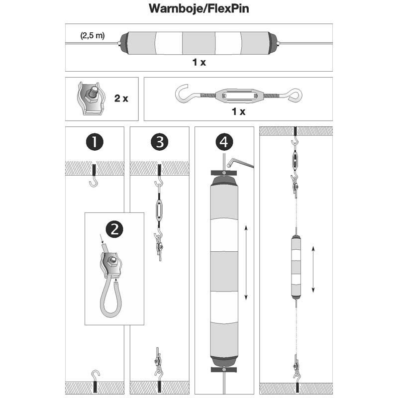 LeitPin-Boje rot/weiß | Montageanleitung