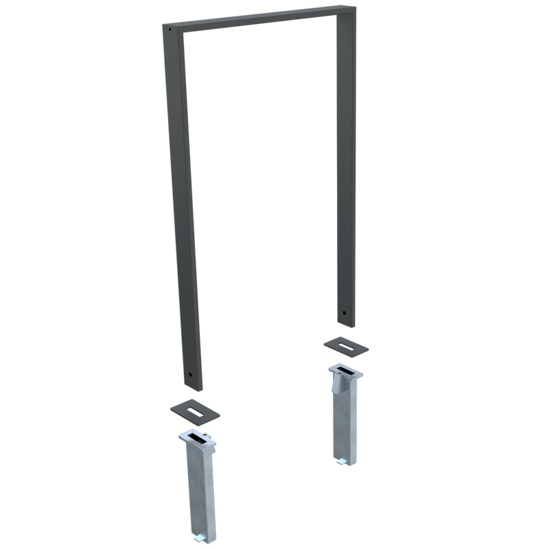 Rosette im Einsatz mit Bodenhülse und Anlehnbügel