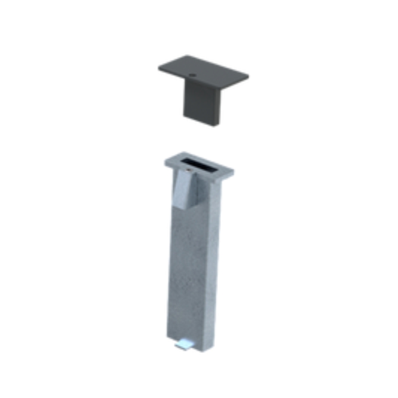 Einsetzen der Abdeckkappe in die Bodenhülse