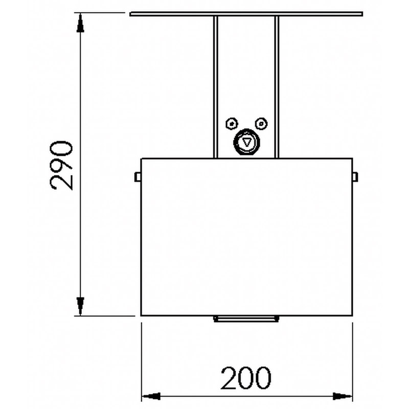 Halbrund-Ascher mit Haube 7070-00, Inhalt 2 Liter | Skizze Front