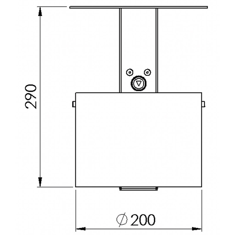 Rund-Ascher mit Haube 7069-00, Inhalt 4 Liter | Skizze Front