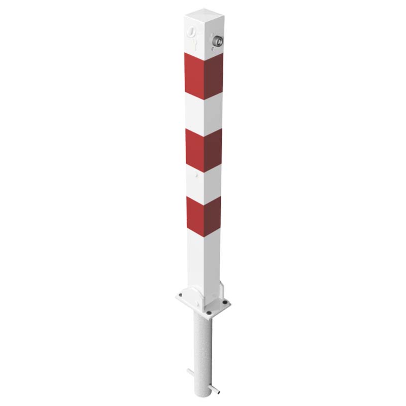 Schake Absperrpfosten HD 70 x 70 mm ohne Öse weiß | rot