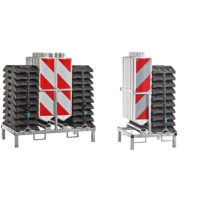 Kombigestell von WEMAS für 10 oder 20 Baken und Fußplatten