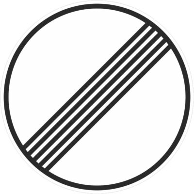 Verkehrszeichen 282 Ende sämtlicher streckenbezogener Geschwindigkeitsbeschränkungen und Überholverbote | gemäß StVO