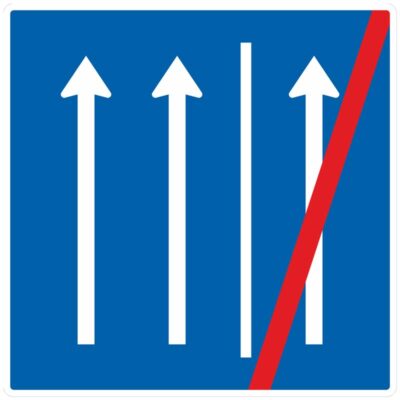 Verkehrszeichen 223.2-50 Seitenstreifen nicht mehr befahren, 2 Fahrstreifen + Seitenstreifen | gemäß StVO