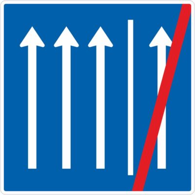 Verkehrszeichen 223.2-51 Seitenstreifen nicht mehr befahren, 3 Fahrstreifen + Seitenstreifen | gemäß StVO