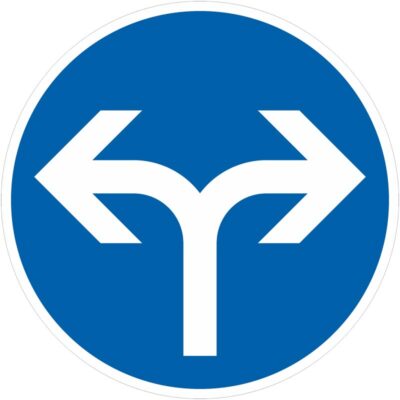 Verkehrszeichen 214-30 Vorgeschriebene Fahrtrichtung rechts oder links | gemäß StVO
