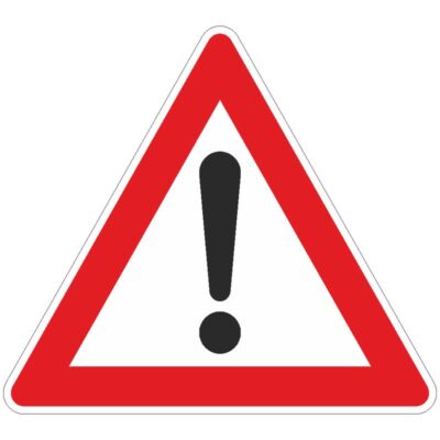 Verkehrszeichen 101 Gefahrstelle | gemäß StVO und VzKaz (allgemeine Gefahrenstellen)