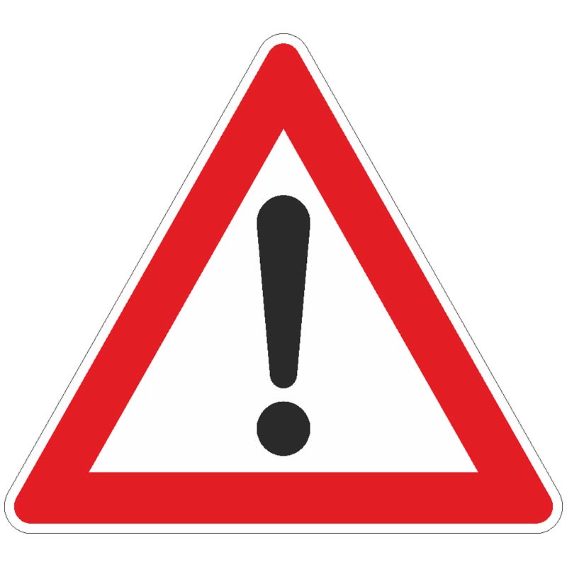 Verkehrszeichen 101 Gefahrstelle | gemäß StVO und VzKaz (allgemeine Gefahrenstellen)