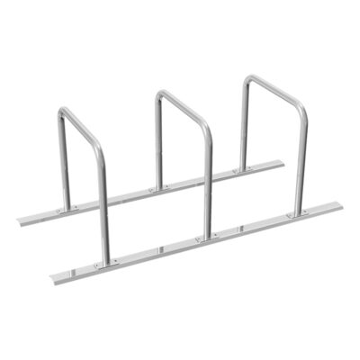Fahrradständer als Reihenanlage, Anlehnbügel aus Stahlrohr | 3 Stellplätze
