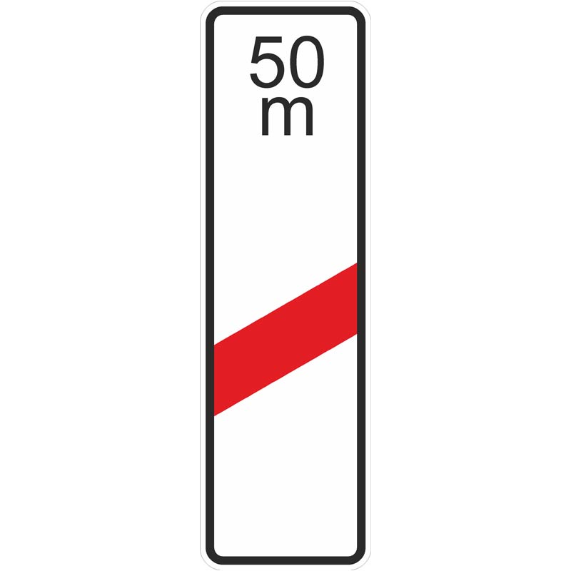 Verkehrszeichen 162-11 einstreifige Bake mit Entfernungsangabe, Aufstellung rechts | gemäß StVO