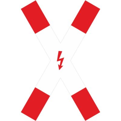 Verkehrszeichen 201-51 Andreaskreuz, stehend mit Blitzpfeil | gemäß StVO