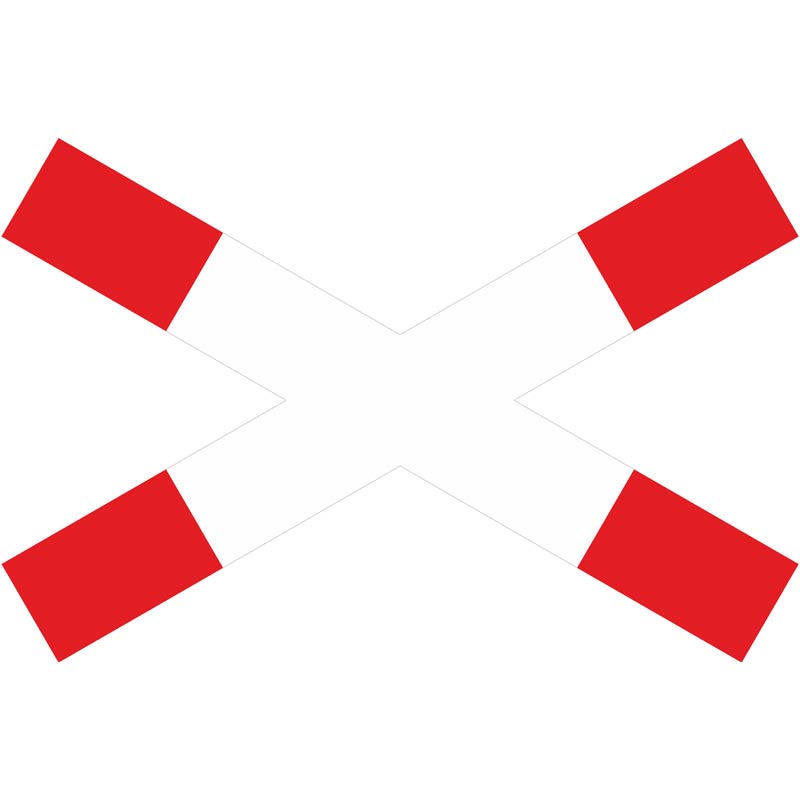 Verkehrszeichen 201-52 Andreaskreuz, liegend | gemäß StVO