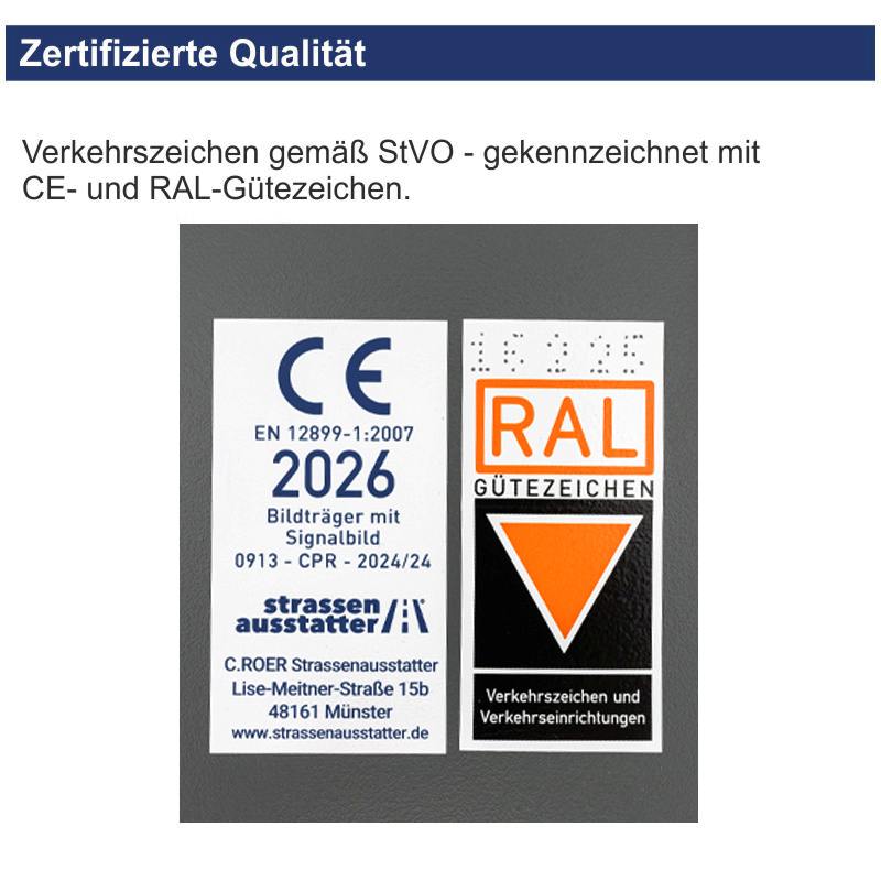 Verkehrszeichen 270.1-40 Beginn/Ende einer Verkehrsverbotszone zur Verminderung schädlicher Luftverunreinigung in einer Zone, doppelseitig | CE- und RAL-Gütezeichen 2026