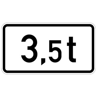 Verkehrszeichen 1053-55 Massenangabe 3,5 t | gemäß StVO