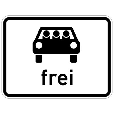 Verkehrszeichen 1024-22 mehrfachbesetzte Personenkraftwagen frei | gemäß StVO