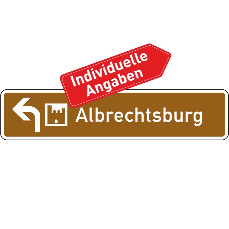 Verkehrszeichen 386.1-11 Touristischer Hinweis als Vorwegweiser, linksweisend | gemäß StVO