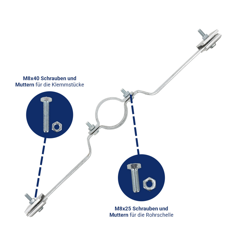 Rohrklemmschellen für breite Alform-Schilder | Schrauben Zubehör