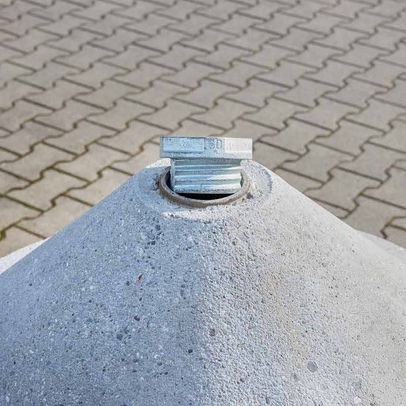 Original Freiburger Kegel mit Bodenhülse 60 mm | Spannmutter Detailansicht