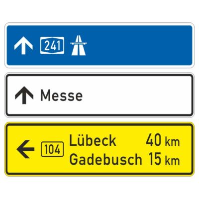 Verkehrszeichen 434-52 Tabellenwegweiser, aufgelöste Form | gemäß StVO