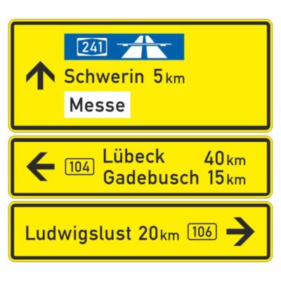 Verkehrszeichen 434-51 Tabellenwegweiser, teilaufgelöste Form | gemäß StVO