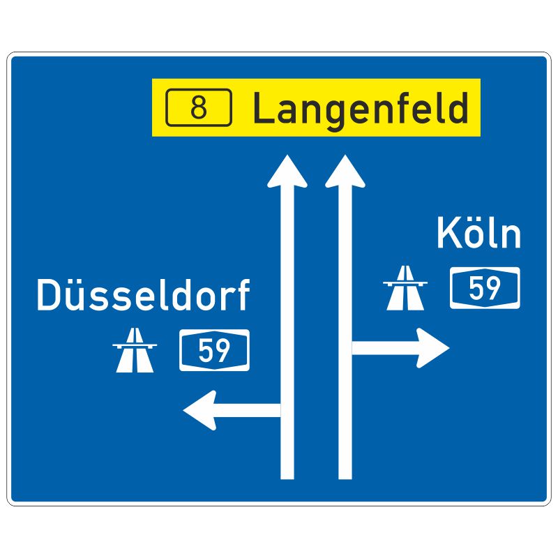 Verkehrszeichen 441 Gegliederter Vorwegweiser zur Autobahn | gemäß StVO
