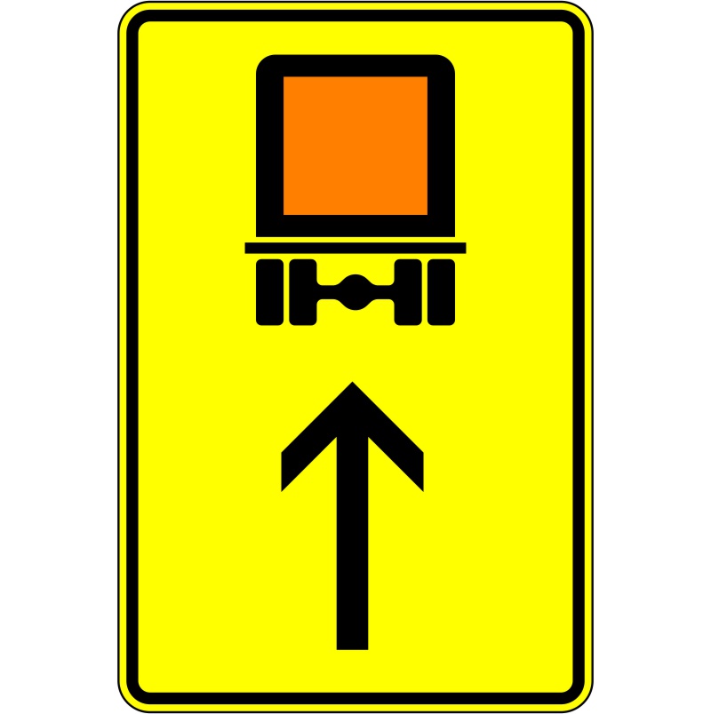 Verkehrszeichen 422-32 Wegweiser für kennzeichnungspflichtige Fahrzeuge mit gefährlichen Gütern, geradeaus | gemäß StVO