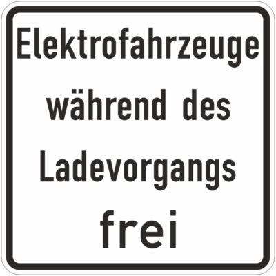 Verkehrszeichen 1026-60 Elektrofahrzeuge während des Ladevorgangs frei | 
gemäß StVO 