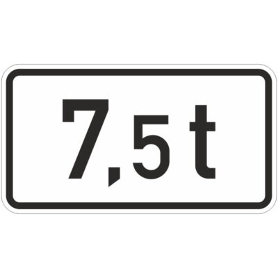 Verkehrszeichen 1053-33 Massenangabe – 7,5 t |
gemäß StVO