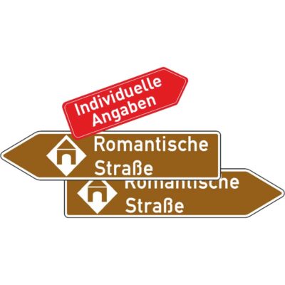 Verkehrszeichen 386.2-40 Touristische Route als Pfeilwegweiser, doppelseitig | gemäß StVO