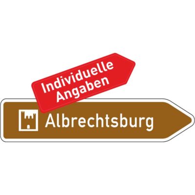 Verkehrszeichen 386.1-22 Touristischer Hinweis als Pfeilwegweiser, rechtsweisend | gemäß StVO