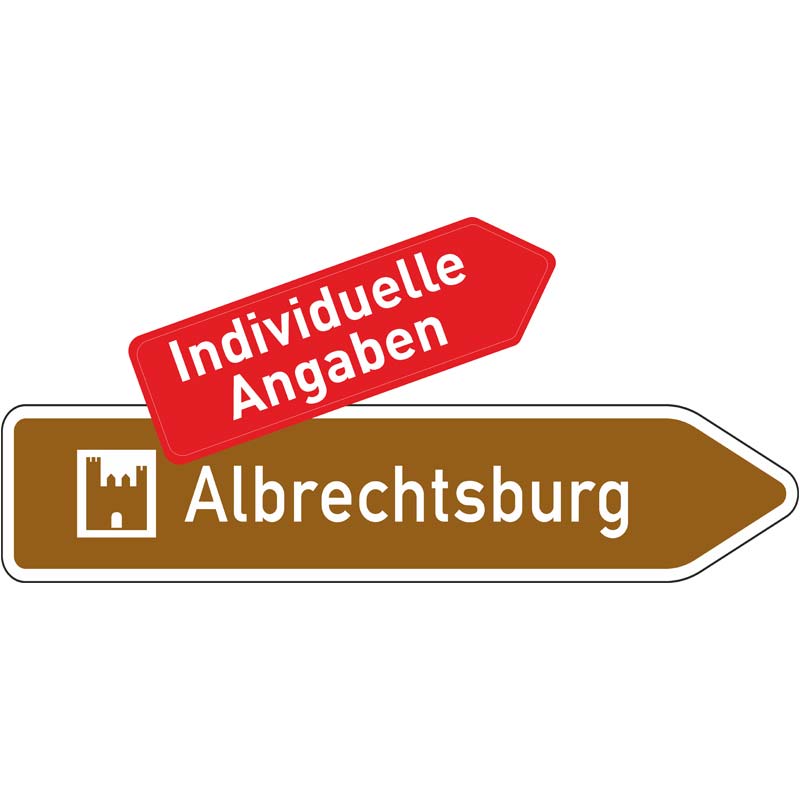 Verkehrszeichen 386.1-22 Touristischer Hinweis als Pfeilwegweiser, rechtsweisend | gemäß StVO