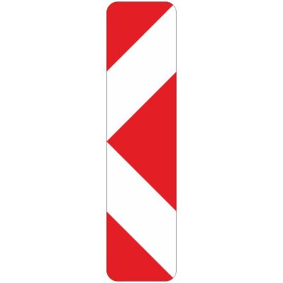 Verkehrszeichen 605-11 Pfeilbake, Aufstellung links (linksweisend)