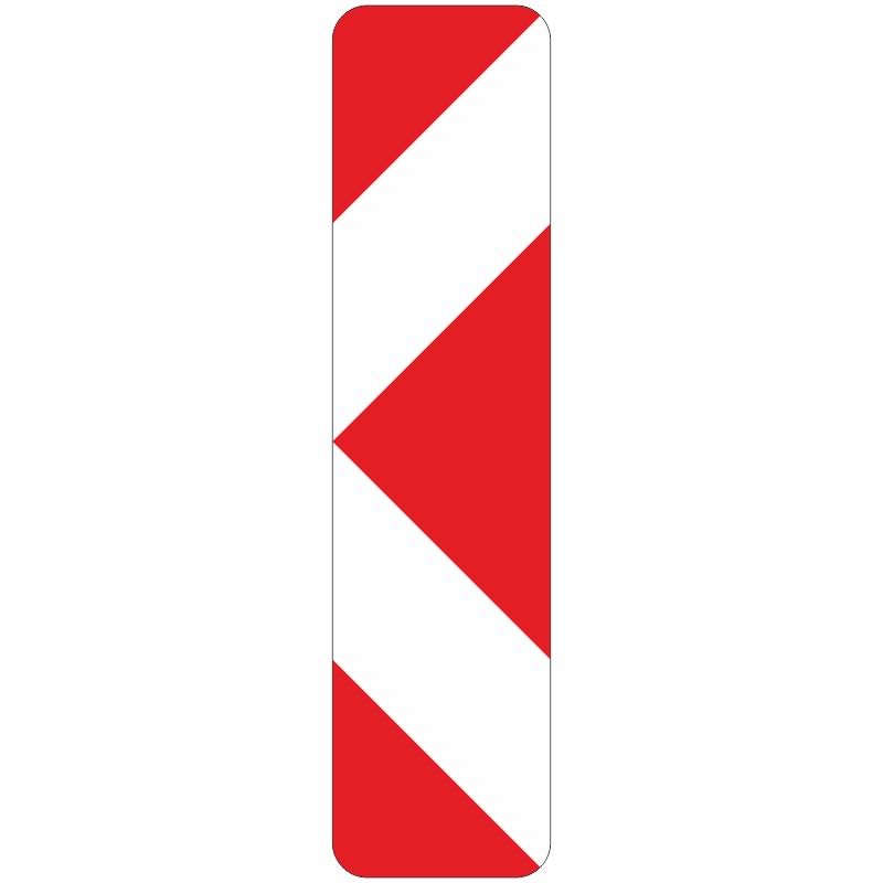 Verkehrszeichen 605-11 Pfeilbake, Aufstellung links (linksweisend)