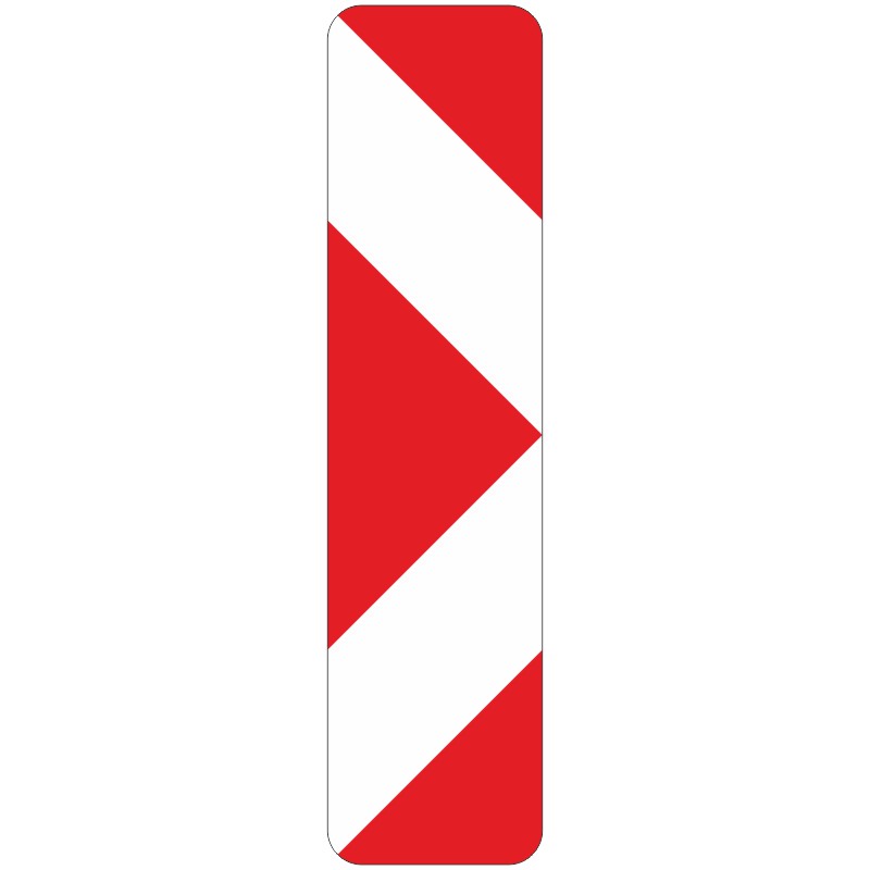 Verkehrszeichen 605-21 Pfeilbake, Aufstellung links (rechtsweisend)