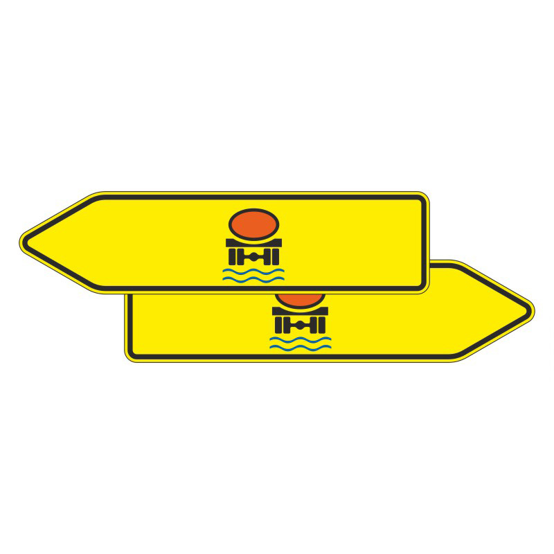 Verkehrszeichen 421-42 Pfeilwegweiser für Fahrzeuge mit wassergefährdender Ladung, doppelseitig | gemäß StVO