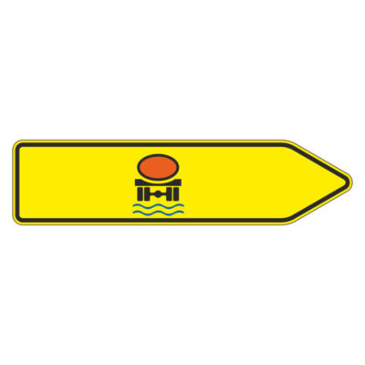 Verkehrszeichen 421-22 Pfeilwegweiser für Fahrzeuge mit wassergefährdender Ladung, rechtsweisend | gemäß StVO